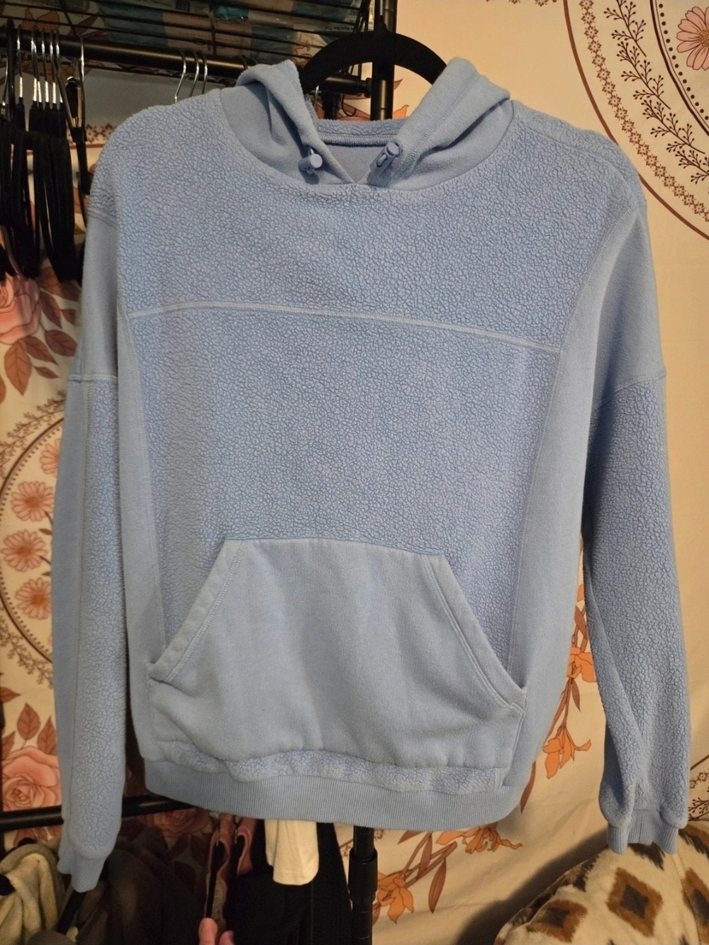 Alo Yoga Mixed Media Sherpa Pullover Hoodie Rare! Size XS